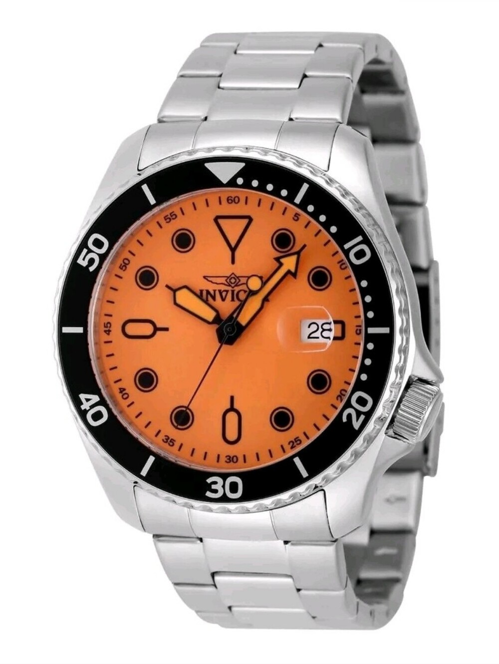 Invicta ⌚️ Men’s Pro Diver 48884 Velmora 46mm Watch Orange Dial Offset Crown